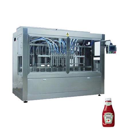 Automatikus gyümölcslé gyártósor tiszta víz / CBD étolaj / mártás / méz / tej / paradicsompüré feltöltő és sapkás címkéző gép 